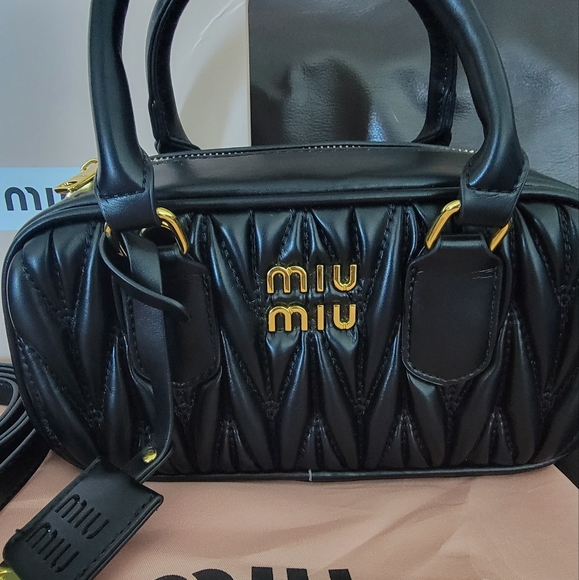 Miu Miu Black Quilted Leather Handbag - Picture 7 of 7